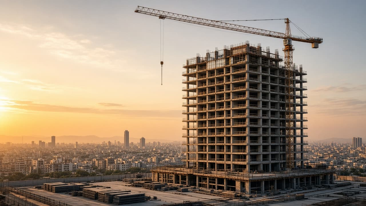 Residential tower under construction