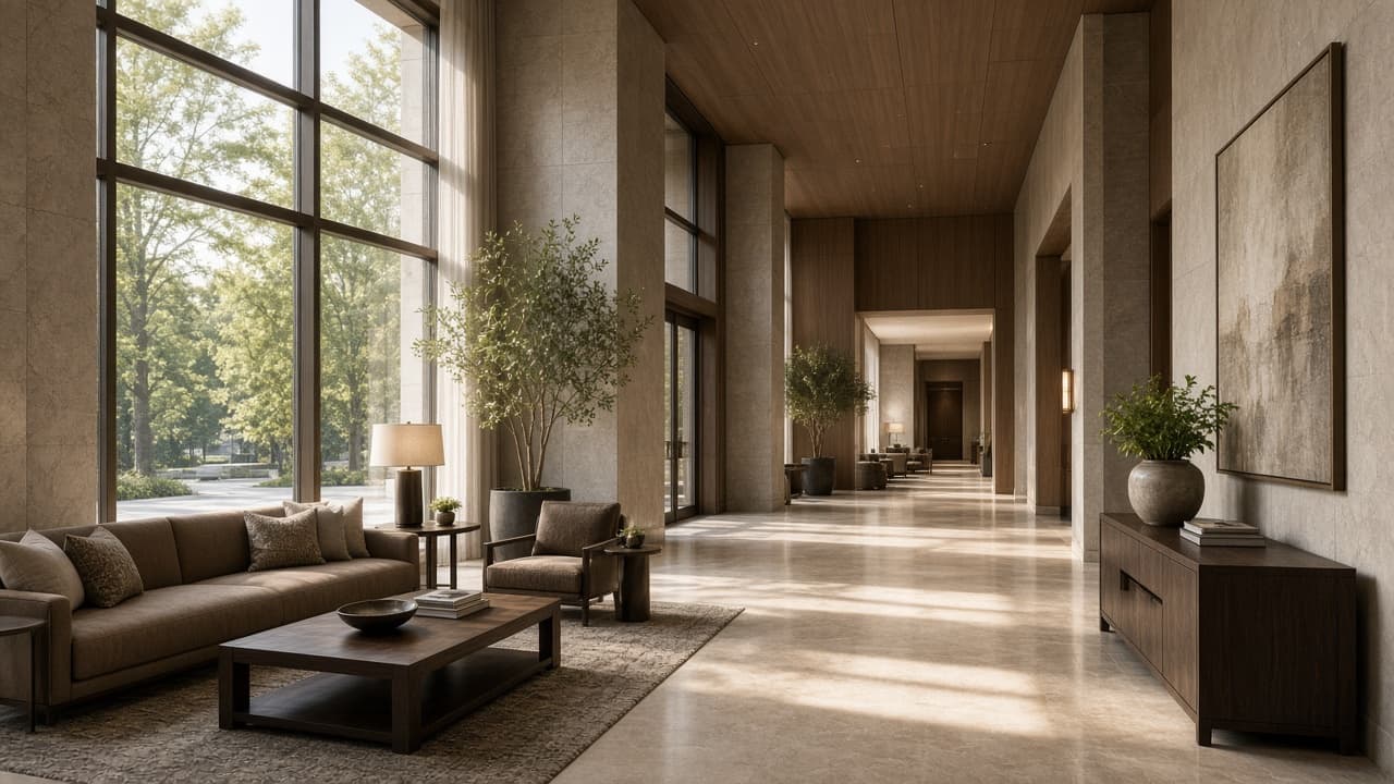 Completed residential lobby