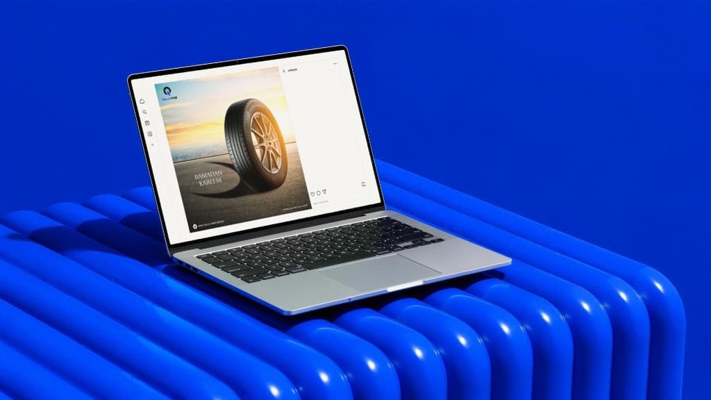 YallaTyre Ramadan campaign on laptop